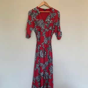 Express Red Floral Maxi